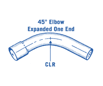 45° Round Steel Elbow Expanded One End