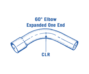 60° Round Steel Elbow Expanded One End