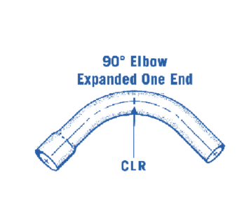 90° Round Steel Elbow Expanded One End