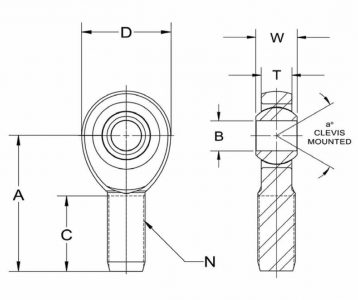 PMX-T / PMXL-T : 3-Piece, Performance Racing, Stainless Steel Race, Wear Resistant, PTFE Lined